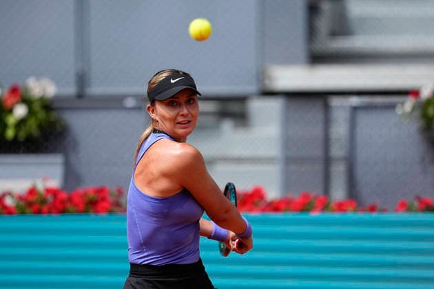 April 21, 2026, Madrid, Madrid, Spain: Paula Badosa of Spain plays against Julia Grabher of Austria during the Mutua Madrid Open 2026, ATP, Tennis Herren Masters 1000 and WTA, Tennis Damen 1000, at La Caja Magica on April 21, 2026 in Madrid, Spain. Madrid Spain - ZUMAa181 20260421_zaa_a181_160 Copyright: xOscarxJ.xBarrosox