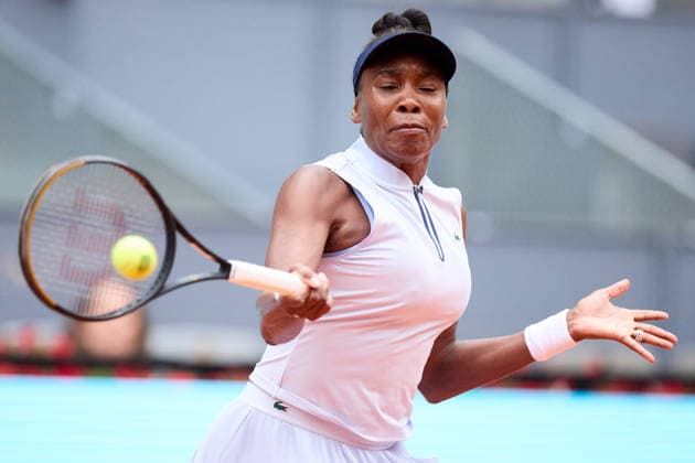 Mutua Madrid Open - Day Two Venus Williams of United States plays a forehand against Kaitlin Quevedo of Spain during the GirlÕs Singles match on day two of the Mutua Madrid Open at Caja Magica on April 21, 2026, in Madrid, Spain. Madrid Caja Magica Madrid Spain RL_MMO2K26_000308 Copyright: xRicardoxLarreinax
