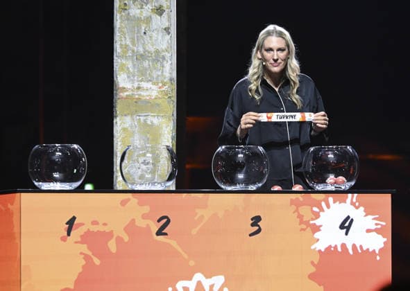 Turkish Women s National Basketball Team s opponents for the 2026 World Cup BERLIN, GERMANY - APRIL 21: Turkiye’s National Women’s Basketball Team is drawn into Group C with Australia, Belgium and Puerto Rico during the draw ceremony for the 2026 FIBA Women’s Basketball World Cup held at Kraftwerk Berlin on April 21, 2026, in Berlin, Germany. Halil Sagirkaya Anadolu Berlin Germany. Editorial use only. Please get in touch for any other usage.  Copyright: x2026xAnadoluxHalilxSagirkayax