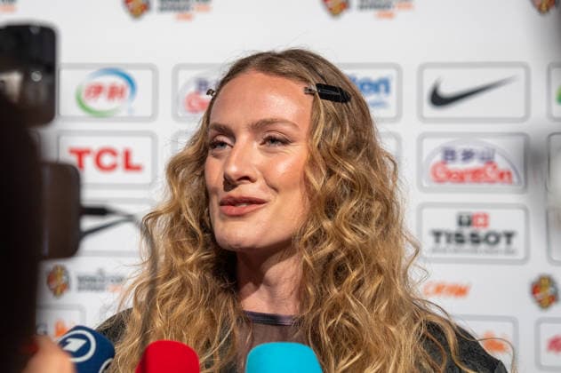Germany FIBA World Cup Germany 2026 Group Draw and Hall of Fame Ceremony, Class of 2026, on 21 April in Berlin, Kraftwerk Marie Gülich after the draw in the Mixed Zone Copyright: xSvenxHeidmannx