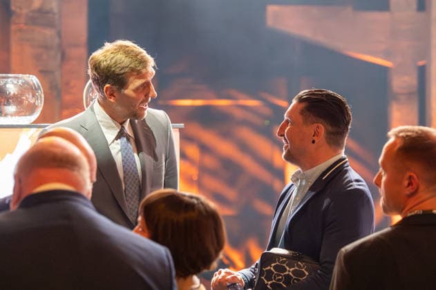 Germany FIBA World Cup Germany 2026 Group Draw and Hall of Fame Ceremony, Class of 2026, on 21 April in Berlin, Kraftwerk Dirk Nowitzki, Stefan Kretzschmar Copyright: xSvenxHeidmannx
