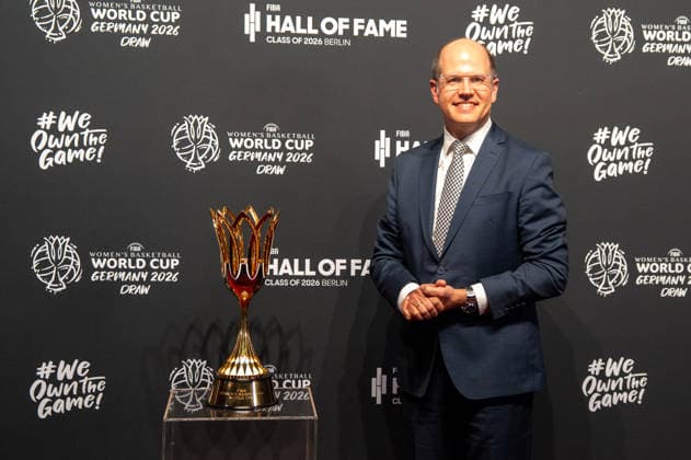 Germany FIBA World Cup Germany 2026 Group Draw and Hall of Fame Ceremony, Class of 2026, on 21 April in Berlin, Kraftwerk Andreas Zagklis FIBA Secretary General Copyright: xSvenxHeidmannx