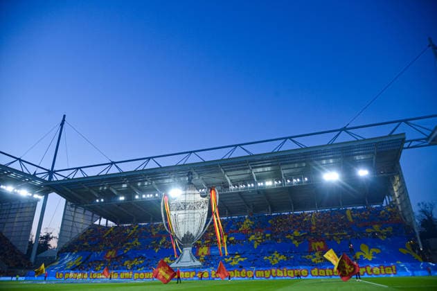 FOOTBALL : RC Lens vs Toulouse FC - Coupe de France - Demi-finale - 21 04 2026 Supporters du RC Lens - Tifo LensFrance  Copyright: xBaptistexAutissierx
