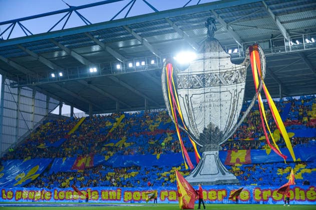 FOOTBALL : RC Lens vs Toulouse FC - Coupe de France - Demi-finale - 21 04 2026 Supporters du RC Lens - Tifo LensFrance  Copyright: xBaptistexAutissierx