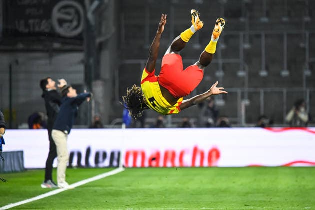 FOOTBALL : RC Lens vs Toulouse FC - Coupe de France - Demi-finale - 21 04 2026 Joie des joueurs du RC Lens aprÃ s le but de Allan Saint-Maximin (RC Lens) LensFrance  Copyright: xBaptistexAutissierx