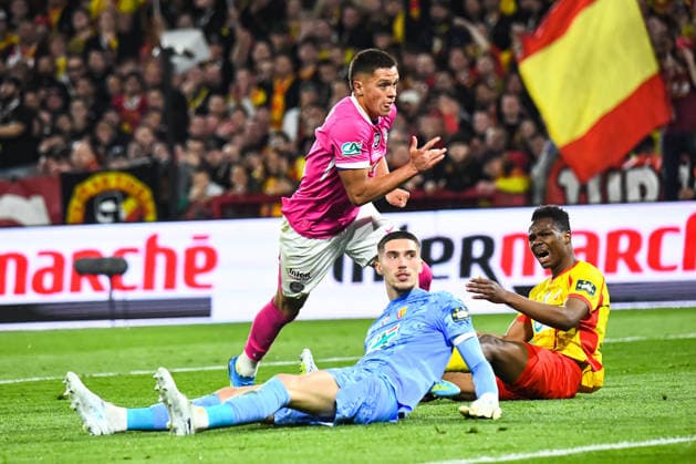 FOOTBALL : RC Lens vs Toulouse FC - Coupe de France - Demi-finale - 21 04 2026 Joie des joueurs du Toulouse FC aprÃ s le but de Santiago Hidalgo (Toulouse FC) LensFrance  Copyright: xBaptistexAutissierx