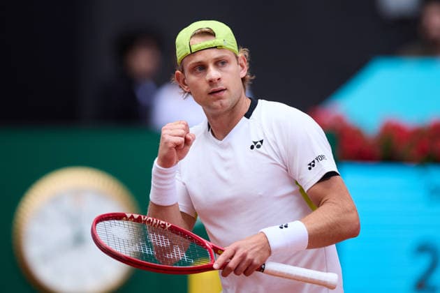Mutua Madrid Open - Day Three Zizou Bergs of Belgium reacts against Marin Cilic of Croatia during the MenÕs Singles match on day three of the Mutua Madrid Open at Caja Magica on April 22, 2026, in Madrid, Spain. Madrid Caja Magica Madrid Spain RL_MMO2K26_000396 Copyright: xRicardoxLarreinax