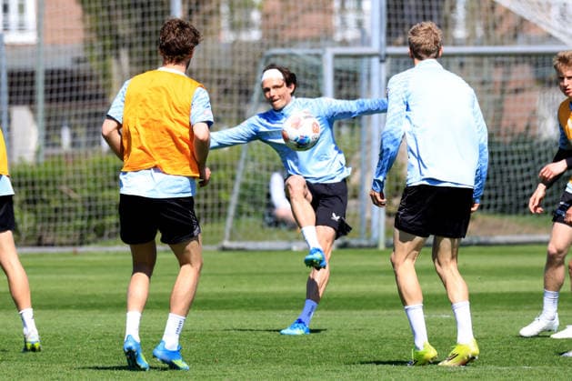 DEU, DFL, 2 FBL Hertha BSC, Training, 22 04 2026, Sportforum, Berlin, DEU, DFL, 2 FBL Hertha BSC, Training, im Bild Fabian Reese Hertha BSC Berlin 11 DFL regulations prohibit any use of Photographs as image sequences and or quasi video nordphotoxGmbHx xEngler nph00076