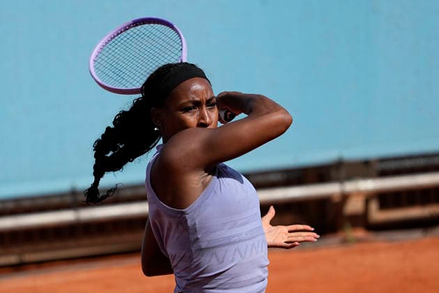 April 22, 2026, Madrid, Madrid, Spain: Coco Gauff of USA practices during the Mutua Madrid Open 2026, ATP, Tennis Herren Masters 1000 and WTA, Tennis Damen 1000, at La Caja Magica on April 22, 2026 in Madrid, Spain. Madrid Spain - ZUMAa181 20260422_zaa_a181_069 Copyright: xOscarxJ.xBarrosox