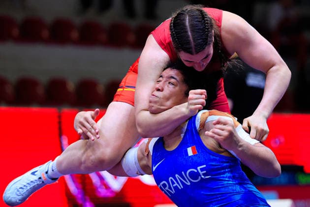 Senior Wrestling European Championships 2026 76kg WW - Kendra Augustine Jocelyne Dacher (FRA) df. Jennifer Roesler (GER) *** Senior Wrestling European Championships 2026 76kg WW Kendra Augustine Jocelyne Dacher FRA df Jennifer Roesler GER Copyright: xKostadinxAndonovx xUnitedxWorldxWrestlingx Kostadin Andonov United World Wrestling