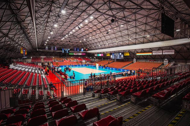 Volleyball Men CEV Cup 2026 Final Gas Sales Bluenergy Piacenza vs SVG Lüneburg 21 04 2026 Pala Banca Piacenza before the CEV Cup Final