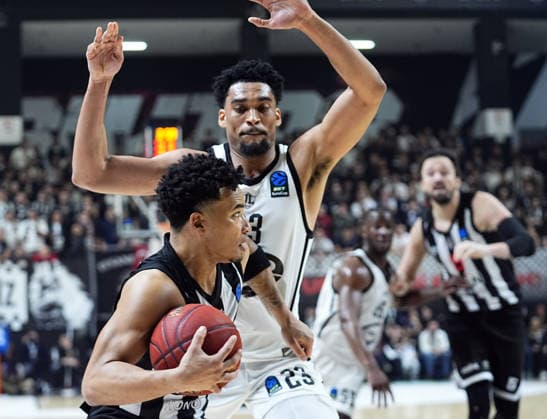 Besiktas GAIN - Cosea JL Bourg ISTANBUL, TURKIYE - APRIL 22: Devon Dotson (L) of Besiktas GAIN and Ricardo Lindo (23) of Cosea JL Bourg in action during the BKT EuroCup Week 17 basketball match between Besiktas GAIN and Cosea JL Bourg at the Besiktas GAIN Sports Complex in Istanbul, Turkiye on April 22, 2026. Esra Bilgin Anadolu Istanbul Turkey. Editorial use only. Please get in touch for any other usage.  Copyright: x2026xAnadoluxEsraxBilginx