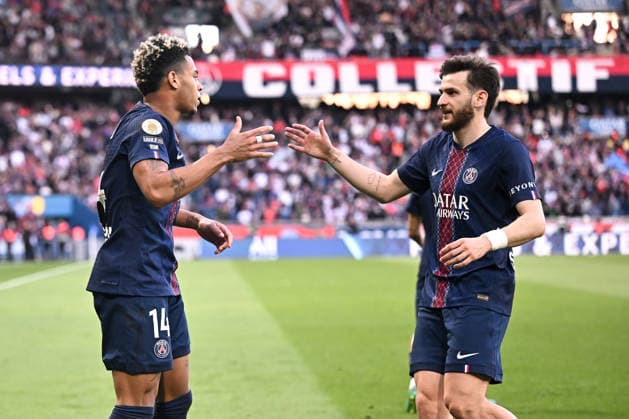 Paris Saint-Germain v FC Nantes - Ligue 1 McDonald s 2025 2026 07 Khvicha KVARATSKHELIA (psg) - 14 Desire DOUE (psg) during the Ligue 1 McDonald s match between Paris Saint-Germain and Nantes at Parc des Princes on April 22, 2026 in Paris, France. Paris France  Copyright: xFEPx 776348324
