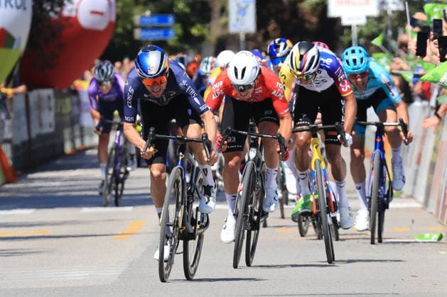 RECORD DATE NOT STATED 22nd April 2026; Arco, Italy; UCI Cycling, Tour of the Alps: Tom PIDCOCK (GBR) PINARELLO-Q365 Pro Cycling Team, Tommaso DATI (ITA) PierrexTeyssot