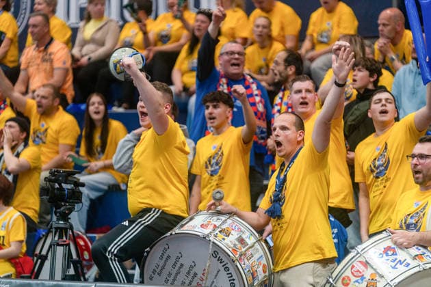 Fans of Syntainics MBC GER, Syntainics MBC vs Manchester Basketball Club, Basketball, European North Basketball League, semi-finals, 2025 2026 season, 22 04 2026 GER, Syntainics MBC vs Manchester Basketball Club, Basketball, European North Basketball League, semi-finals, 2025 2026 season, 22 04 2026 Weissenfels Copyright: xEibner-Pressefoto PiaxSchindlerx EP_PSR