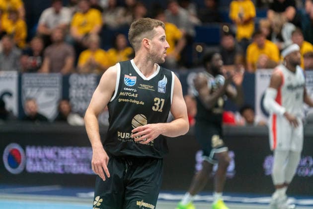 Spencer Reaves Syntainics MBC, 31 GER, Syntainics MBC vs Manchester Basketball Club, Basketball, European North Basketball League, semi-finals, 2025 2026 season, 22 04 2026 GER, Syntainics MBC vs Manchester Basketball Club, Basketball, European North Basketball League, semi-finals, 2025 2026 season, 22 04 2026 Weissenfels Copyright: xEibner-Pressefoto PiaxSchindlerx EP_PSR