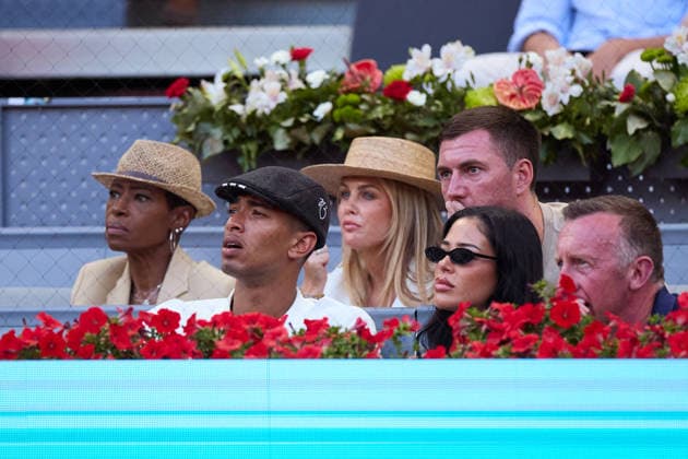 Mutua Madrid Open - Day Three Jude Bellingham and his girlfriend, Ashlyn Castro attends the match of Rafael Jodar of Spain against Jesper De Jong of Netherlands during the MenÕs Singles match on day three of the Mutua Madrid Open at Caja Magica on April 22, 2026, in Madrid, Spain. Madrid Caja Magica Madrid Spain RL_MMO2K26_000571 Copyright: xRicardoxLarreinax
