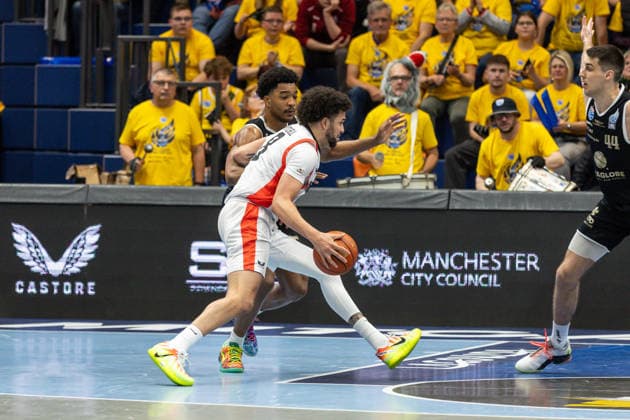 GER, ENBL VIMODROM Final 4, Semi-Final 2, SYNTAINICS MBC Manchester Basketball 22 04 2026, Stadthalle, Weißenfels, GER, ENBL VIMODROM Final 4, Semi-Final 2, SYNTAINICS MBC Manchester Basketball DJ Mitchell Manchester Basketball, 8 Â Photo Alexander Trienitz Weißenfels Stadthalle Sachsen Anhalt Germany