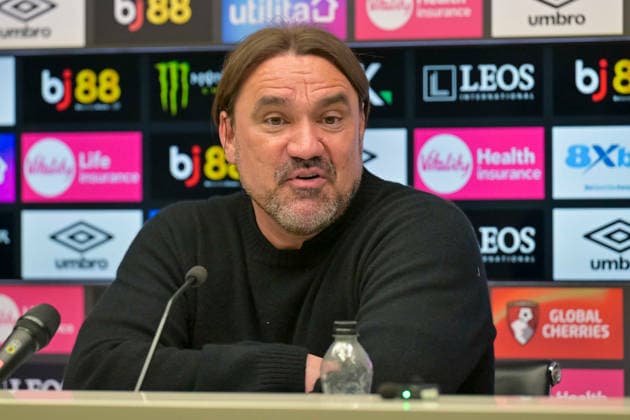 Bournemouth v Leeds United, Premier League Leeds United Manager Daniel Farke speaking in the post match press conference, PK, Pressekonferenz after the Premier League match between Bournemouth and Leeds United at the Vitality Stadium, Bournemouth, UK on 22 April 2026. Bournemouth Vitality Stadium Dorset UK Editorial use only DataCo restrictions apply See www.football-dataco.com , Copyright: xGrahamxHuntx PSI-24147-0135