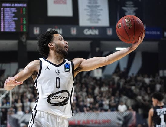 Besiktas GAIN v Cosea JL Bourg - BKT EuroCup Final ISTANBUL, TURKIYE - APRIL 22: Darius McGhee (0) of Cosea JL Bourg in action during the BKT EuroCup Final Game 1 match between Besiktas GAIN and Cosea JL Bourg at Besiktas GAIN Complex on April 22, 2026 in Istanbul, Turkiye. Esra Bilgin Anadolu Istanbul Turkey. Editorial use only. Please get in touch for any other usage.  Copyright: x2026xAnadoluxEsraxBilginx