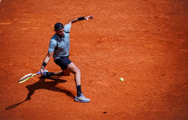Mutua Madrid Open - 22 04 2026 Matteo Berrettini of Italy in action against Dino Prizmic of Croatia in the Men’s Singles First Round Match during day three of the Mutua Madrid Open at La Caja Magica on April 22, 2026 in Madrid, Spain. Madrid Spain Copyright: xPabloxGarcia PGSxPhotoxAgencyx