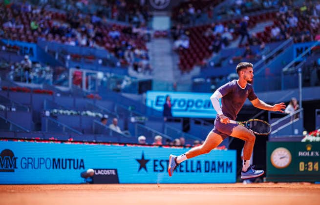 Mutua Madrid Open - 22 04 2026 Dino Prizmic of Croatia in action against Matteo Berrettini of Italy in the Men’s Singles First Round Match during day three of the Mutua Madrid Open at La Caja Magica on April 22, 2026 in Madrid, Spain. Madrid Spain Copyright: xPabloxGarcia PGSxPhotoxAgencyx