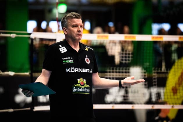 22 04 2026, Sporthalle Wolfsgrube, Suhl Volleyball, Bundesliga Women Play offs, Final, VfB Suhl LOTTO Thüringen Thueringen vs Dresdner SC Alexander Waibl Coach Coach Dresden