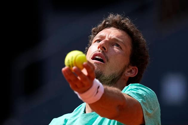 April 23, 2026, Madrid, Madrid, Spain: Pablo Carreno of Spain plays against Marton Fucsovics of Hungary during the Mutua Madrid Open 2026, ATP, Tennis Herren Masters 1000 and WTA, Tennis Damen 1000, at La Caja Magica on April 23, 2026 in Madrid, Spain. Madrid Spain - ZUMAa181 20260423_zaa_a181_051 Copyright: xOscarxJ.xBarrosox