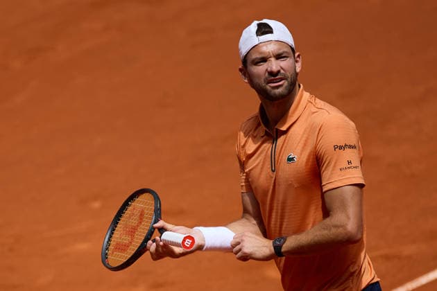 Mutua Madrid Open - Day Four Grigor Dimitrov of Hungary reacts against Adolfo Daniel Vallejo of Paraguay during the GirlÕs Singles match on day four of the Mutua Madrid Open at Caja Magica on April 23, 2026, in Madrid, Spain. Madrid Caja Magica Madrid Spain RL_MMO2K26_000741 Copyright: xRicardoxLarreinax