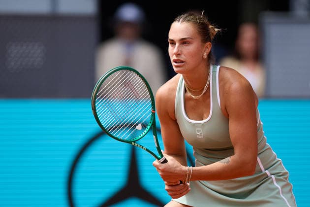 Mutua Madrid Open - Day Four Aryna Sabalenka looks on against Peyton Stearns of United States during the GirlÕs Singles match on day four of the Mutua Madrid Open at Caja Magica on April 23, 2026, in Madrid, Spain. Madrid Caja Magica Madrid Spain RL_MMO2K26_000781 Copyright: xRicardoxLarreinax