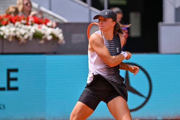 April 23, 2026, Madrid, Madrid, Spain: IGA SWIATEK of poland - ASICS during the Mutua Madrid Open 2026, ATP, Tennis Herren Masters 1000 and WTA, Tennis Damen 1000 tennis tournament, celebrated at Caja Magica on April 22, 2026 in Madrid, Spain. Madrid Spain - ZUMAc312 20260423_zsp_c312_164 Copyright: xOscarxManuelxSanchezx