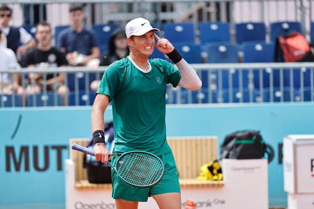 Martin Damm (USA), APRIL 23, 2026 - Tennis : Martin Damm celebrate after a point during singles Round of 128 match against Alexei Popyrin on the ATP, Tennis Herren tour Masters 1000 tournaments Mutua Madrid Open tennis tournament at the Caja Magica in Madrid, Spain. Noxthirdxpartyxsales  aflo_327987200