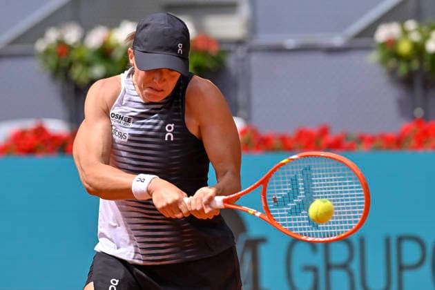 April 23, 2026, Madrid, Madrid, Spain: IGA SWIATEK of poland - ASICS during the Mutua Madrid Open 2026, ATP, Tennis Herren Masters 1000 and WTA, Tennis Damen 1000 tennis tournament, celebrated at Caja Magica on April 22, 2026 in Madrid, Spain. Madrid Spain - ZUMAc312 20260423_zsp_c312_180 Copyright: xOscarxManuelxSanchezx