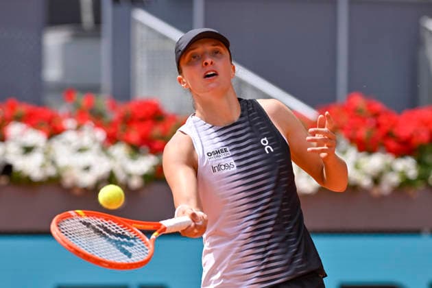 April 23, 2026, Madrid, Madrid, Spain: IGA SWIATEK of poland - ASICS during the Mutua Madrid Open 2026, ATP, Tennis Herren Masters 1000 and WTA, Tennis Damen 1000 tennis tournament, celebrated at Caja Magica on April 22, 2026 in Madrid, Spain. Madrid Spain - ZUMAc312 20260423_zsp_c312_185 Copyright: xOscarxManuelxSanchezx