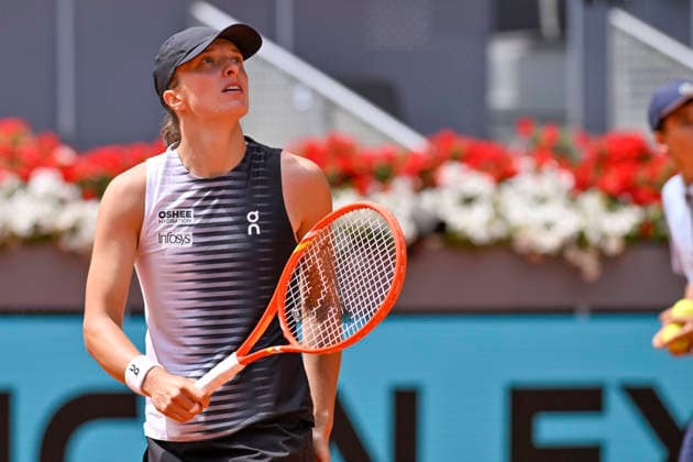 April 23, 2026, Madrid, Madrid, Spain: IGA SWIATEK of poland - ASICS during the Mutua Madrid Open 2026, ATP, Tennis Herren Masters 1000 and WTA, Tennis Damen 1000 tennis tournament, celebrated at Caja Magica on April 22, 2026 in Madrid, Spain. Madrid Spain - ZUMAc312 20260423_zsp_c312_186 Copyright: xOscarxManuelxSanchezx