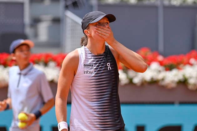 April 23, 2026, Madrid, Madrid, Spain: IGA SWIATEK of poland - ASICS during the Mutua Madrid Open 2026, ATP, Tennis Herren Masters 1000 and WTA, Tennis Damen 1000 tennis tournament, celebrated at Caja Magica on April 22, 2026 in Madrid, Spain. Madrid Spain - ZUMAc312 20260423_zsp_c312_188 Copyright: xOscarxManuelxSanchezx