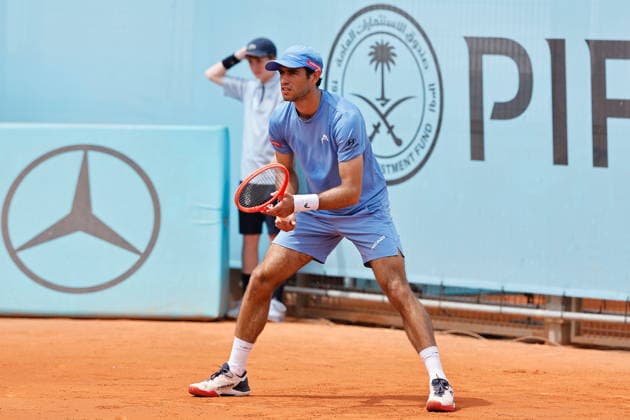 Nuno Borges (POR), APRIL 23, 2026 - Tennis : Nuno Borges during singles Round of 128 match against Mariano Navone on the ATP, Tennis Herren tour Masters 1000 tournaments Mutua Madrid Open tennis tournament at the Caja Magica in Madrid, Spain. Noxthirdxpartyxsales  aflo_327987931
