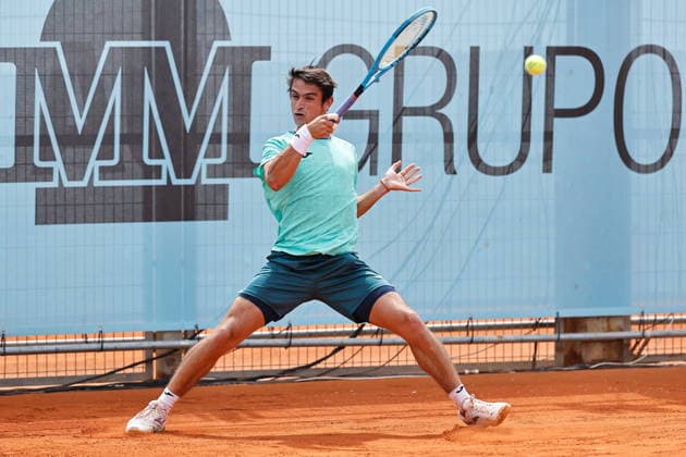 Mariano Navone (ARG), APRIL 23, 2026 - Tennis : Mariano Navone during singles Round of 128 match against Nuno Borges on the ATP, Tennis Herren tour Masters 1000 tournaments Mutua Madrid Open tennis tournament at the Caja Magica in Madrid, Spain. Noxthirdxpartyxsales  aflo_327987962