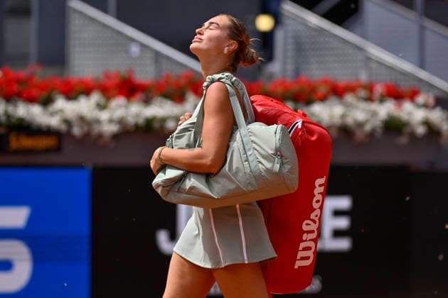 April 23, 2026, Madrid, Madrid, Spain: ARYNA SABALENKA of belarus Ã¢â‚¬ NIKE during the Mutua Madrid Open 2026, ATP, Tennis Herren Masters 1000 and WTA, Tennis Damen 1000 tennis tournament, celebrated at Caja Magica on April 22, 2026 in Madrid, Spain. Madrid Spain - ZUMAc312 20260423_zsp_c312_198 Copyright: xOscarxManuelxSanchezx