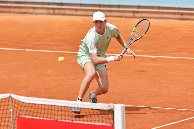 Ethan Quinn (USA), APRIL 23, 2026 - Tennis : Ethan Quinn during singles Round of 128 match against Fabian Marozsan on the ATP, Tennis Herren tour Masters 1000 tournaments Mutua Madrid Open tennis tournament at the Caja Magica in Madrid, Spain. Noxthirdxpartyxsales  aflo_327987985