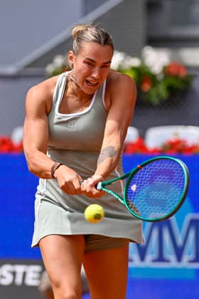 April 23, 2026, Madrid, Madrid, Spain: ARYNA SABALENKA of belarus Ã¢â‚¬ NIKE during the Mutua Madrid Open 2026, ATP, Tennis Herren Masters 1000 and WTA, Tennis Damen 1000 tennis tournament, celebrated at Caja Magica on April 22, 2026 in Madrid, Spain. Madrid Spain - ZUMAc312 20260423_zsp_c312_216 Copyright: xOscarxManuelxSanchezx