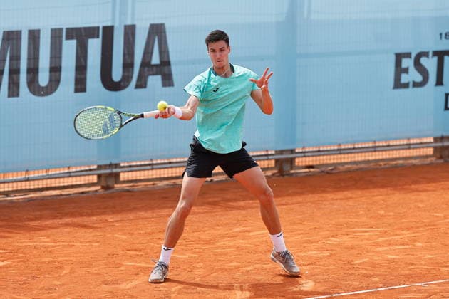 Fabian Marozsan (HUN), APRIL 23, 2026 - Tennis : Fabian Marozsan during singles Round of 128 match against Ethan Quinn on the ATP, Tennis Herren tour Masters 1000 tournaments Mutua Madrid Open tennis tournament at the Caja Magica in Madrid, Spain. Noxthirdxpartyxsales  aflo_327987971