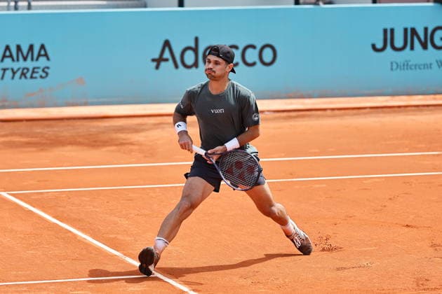 Marcos Giron (USA), APRIL 23, 2026 - Tennis : Marcos Giron during singles Round of 128 match against Yannick Honfmann on the ATP, Tennis Herren tour Masters 1000 tournaments Mutua Madrid Open tennis tournament at the Caja Magica in Madrid, Spain. Noxthirdxpartyxsales  aflo_327988087
