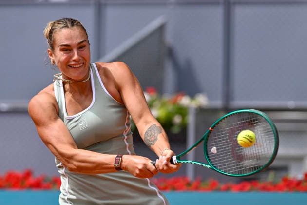 April 23, 2026, Madrid, Madrid, Spain: ARYNA SABALENKA of belarus Ã¢â‚¬ NIKE during the Mutua Madrid Open 2026, ATP, Tennis Herren Masters 1000 and WTA, Tennis Damen 1000 tennis tournament, celebrated at Caja Magica on April 22, 2026 in Madrid, Spain. Madrid Spain - ZUMAc312 20260423_zsp_c312_267 Copyright: xOscarxManuelxSanchezx