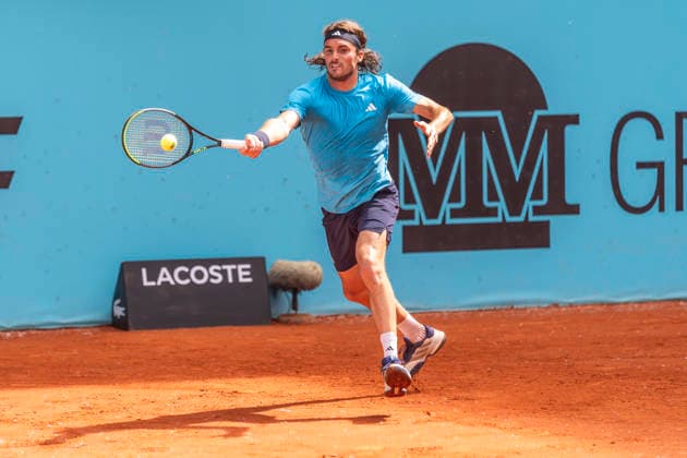 Mutua Madrid Open - Day Four MADRID, SPAIN - APRIL 23: Stefanos Tsitsipas of Greece in action against Patrick Kypson of the United States during the MenÕs Singles Second Round match during the Mutua Madrid Open 2026 tournament celebrated at La Caja Magica on April 22, 2026 in Madrid, Spain. Madrid La Caja Magica Madrid Spain Copyright: xAlbertoxGardinx AGardin_20260423_Tennis_Madrid_Day4_0287
