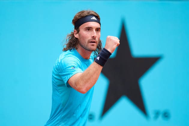 Mutua Madrid Open - Day Four Stefanos Tsitsipas of Greece reacts against Patrick Kypson of United States during the MenÕs Singles match on day four of the Mutua Madrid Open at Caja Magica on April 23, 2026, in Madrid, Spain. Madrid Caja Magica Madrid Spain RL_MMO2K26_000797 Copyright: xRicardoxLarreinax