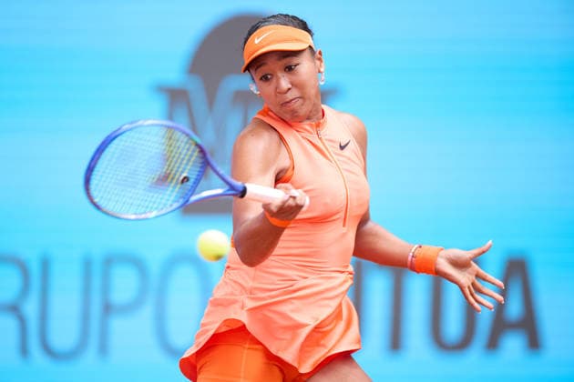 Mutua Madrid Open - Day Four Naomi Osaka of Japan plays a forehand against Camila Osorio of Colombia during the MenÕs Singles match on day four of the Mutua Madrid Open at Caja Magica on April 23, 2026, in Madrid, Spain. Madrid Caja Magica Madrid Spain RL_MMO2K26_000816 Copyright: xRicardoxLarreinax
