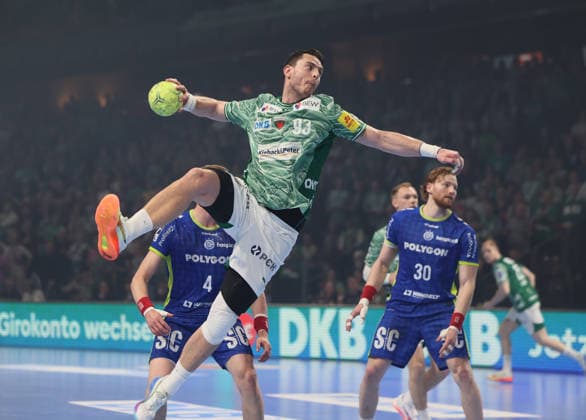 GER HBL Season 2025 2026 FÜCHSE Berlin vs VfL Gummersbach, 23 04 26, Max Schmeling Halle, Berlin, Mijajlo MARSENIC Füchse Berlin 93