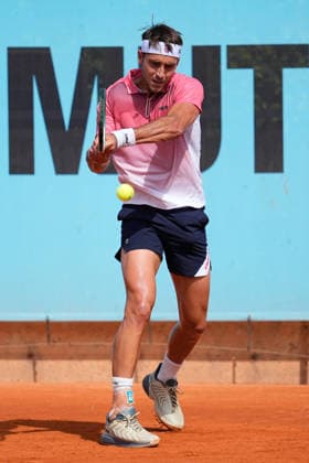 April 23, 2026, Madrid, Madrid, Spain: Tomas Etcheverry of Argentina practices during the Mutua Madrid Open 2026, ATP, Tennis Herren Masters 1000 and WTA, Tennis Damen 1000, at La Caja Magica on April 23, 2026 in Madrid, Spain. Madrid Spain - ZUMAa181 20260423_zaa_a181_300 Copyright: xDennisxAgyemanx