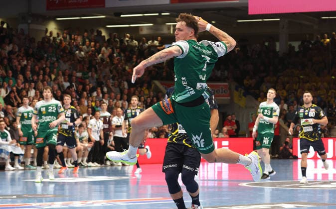 23 04 2026, Germany, Göppingen, Handball DAIKIN HBL Bundesliga, FRISCH AUF Göppingen vs Rhein Neckar Löwen, Victor Klöve FAG